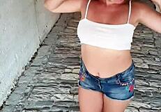 Hot stepmom public tease blowjob