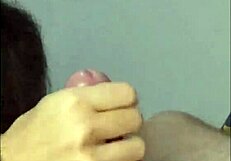 Young girl performs deep blowjob and swallows completely