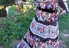 hairy mature flashing in the park