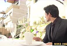 indian boy fucks chinese girl's pussy and ass, insults chinese mom