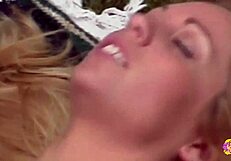 strapon play with blonde lesbian in casting scene