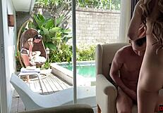 Want to fuck me while the maid cleans? Risky creampie fun