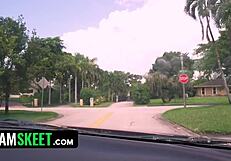 Cute babysitter chats with boss and gets a stern talk