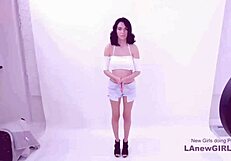 Dazzling brunette model fucked in modeling audition