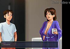 Stepmom and son in summertime saga adventure