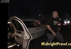 Two Brunettes Flash Tits in Fishnet During Car Ride!