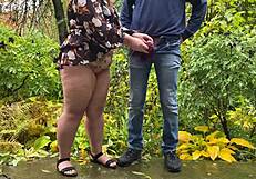 Couple That Pees Together Stays Together. Outdoor Mature Curvy Bonding Ensues.