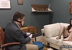 Unusual girl brought to anus madhouse for uninhibited therapy