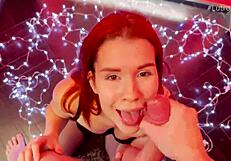 Cute Redhead Teen 18+ Delivers Passionate Blowjob - Kaira Love
