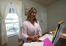 My hot step-mom bends over for doggystyle in her video