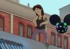 The Dancing Person From The Bob's Burgers Movie Bridged By A Lightwave - Deadmau5