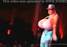 the bustiest stripper ever dances with huge tits and ripped clothes
