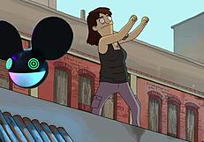 The Dancing Person From The Bob's Burgers Movie Bridged By A Lightwave - Deadmau5