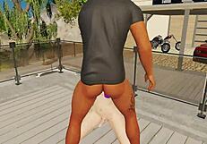 Kanea found a boy on the beach and is making him her slave at home