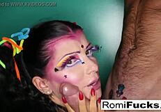 Romi Rain Sucks Fat Cock with Big Tits and Pussy in Hardcore Scene