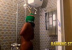 new style of talking bath with ebony curvy ass fucking