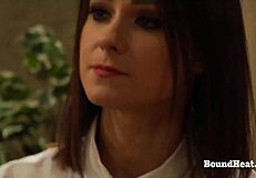 Curvy big butt lesbian slave tied up and whipped hard