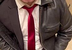 What happens in the office with leather suits?