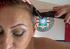 naked nudist hairdresser cuts her own hair regina noir