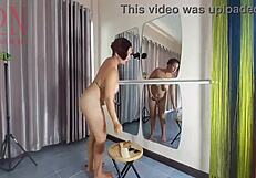 naked nudist hairdresser cuts her own hair regina noir