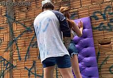 Hand in ass of horny young slut sex toy.