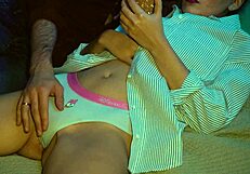 Intense Orgasm from Panty Stroking Lover's Fingers