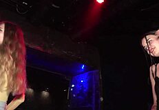 cute teen 18+ taya tutsi gets nude in public at a disco to dance with her friend