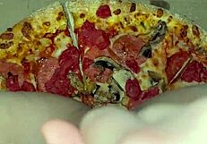 Arabic kinky masturbation with food in pussy.