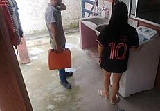 Housewife Pays Technician With Her Ass While Husband Is Away