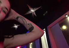 cute teen 18+ taya tutsi gets nude in public at a disco to dance with her friend