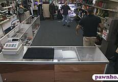 customer's wife gets railed by pawn keeper in the back office