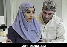 violet myers flaunts big booty and tits in teen ass under hijab