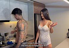 Roommate Pounds Teen In Kitchen!