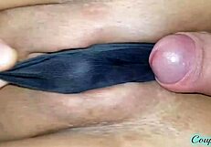 Close Up Teasing Her Hole Before Cumshot On Pussy