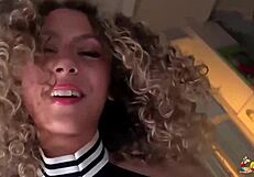 allie addison shows off panties then rides daddy's dick