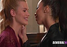 Look at these petite girls getting oiled massages before licking each other's pussies!