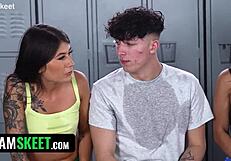 oh wow, step-siblings' gym debut explodes into steamy fuck frenzy!