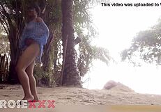 Black Girl Teasing On The Beach