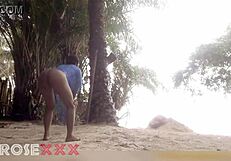 Black Girl Teasing On The Beach