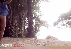 Black Girl Teasing On The Beach