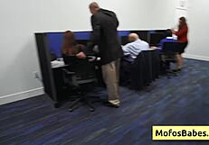 Horny office MILF with nice big boobs gets naughty in her office - Sasha Pearl Parker Ambrose