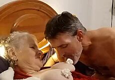 Jerry licks cream off my tits and makes me cum hard