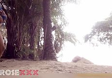 Black Girl Teasing On The Beach