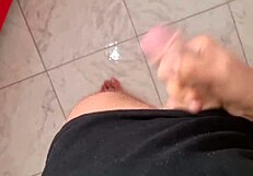 Open your mouth and drink my cum, slut. Dirty Italian talk with sexy guy's cumshot in t-shirt.