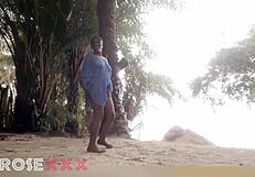 Black Girl Teasing On The Beach