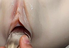 Fake Cock in Her Pussy During Double Penetration