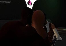 Second Life Black Man Fucks Asian Woman On A Couch