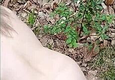 Female Slave Walking In Forest For Dogging