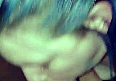 nasty slut giving a sloppy blowjob to that big black cock