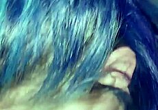 nasty slut giving a sloppy blowjob to that big black cock